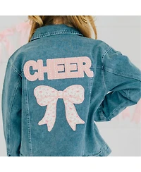 Sweet Wink Toddler Girls 2T - 4T Cheer Bow Patch Denim Jacket