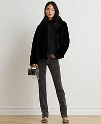 Lauren Ralph Women's Faux Fur Collared Jacket