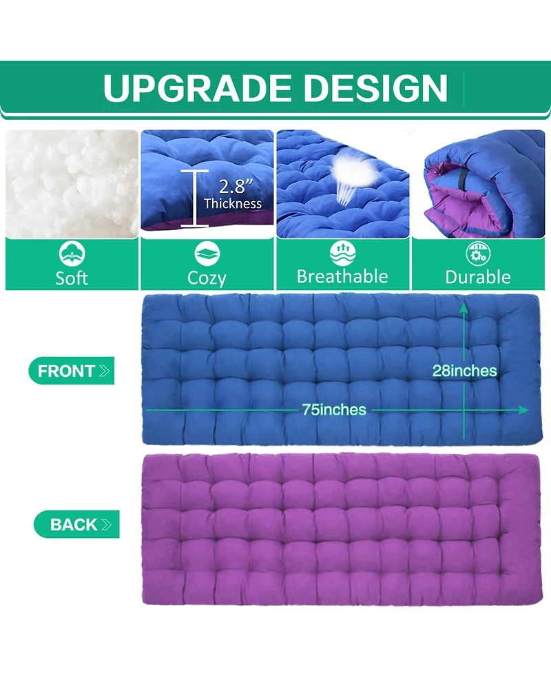Aofar 2 Pack Camping Bed Folding Mattress Carry Bag Adults Guest Outdoor Indoor Home