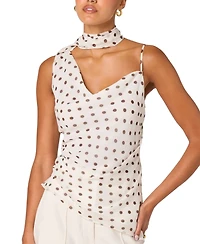 Astr the Label Women's Chiffon Cowl Neck Scarf Top