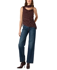 Astr the Label Women's Chiffon Cowl Neck Scarf Top