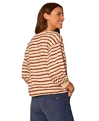Democracy Petite Blouson-Sleeve V-Neck Knit Top