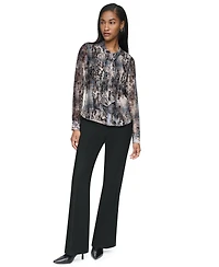 Dkny Women's Tie-Neck V-Neck Blouse