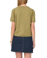 Vince Camuto Women's Short-Sleeve Crewneck Sweater