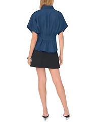 Vince Camuto Women's Button-Down Short-Sleeve Top