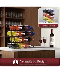 Sorbus Stackable 14 Bottle Honeycomb Design Metal Wine Rack - Cabinet, Pantry, Bar and More