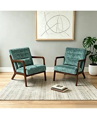 homfan Set of 2 Corduroy Accent Chairs