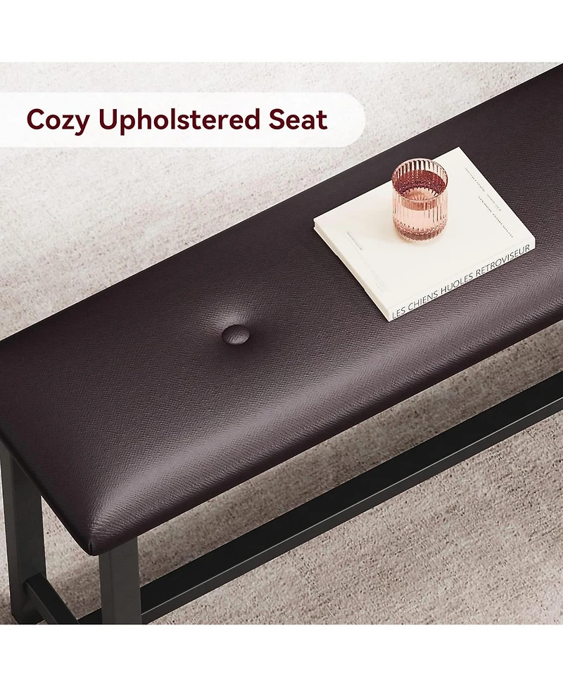 homfan 4-Person Dining Set with 2 Benches – Rectangular Table for Small Apartments, Modern Dining Room Bench Set for 4