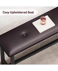 homfan 4-Person Dining Set with 2 Benches – Rectangular Table for Small Apartments, Modern Dining Room Bench Set for 4