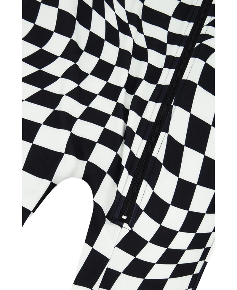 Deux par Baby Boy ( 6M to 24M )One Piece Thermal Underwear Checkered Print