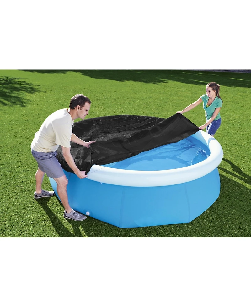 Bestway Flowclear Fast Set 8' Round Swimming Pool Cover for Above Ground Pools
