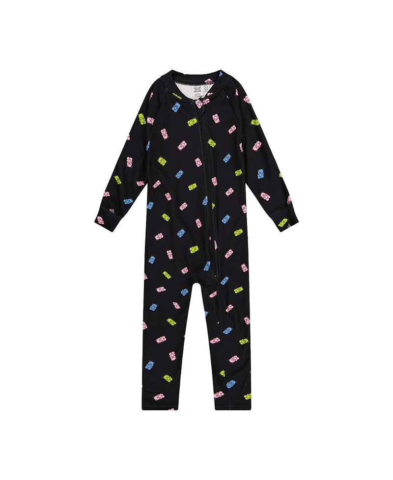 Deux par Deux Toddler Girl One Piece Thermal Underwear Printed Gummy Bears
