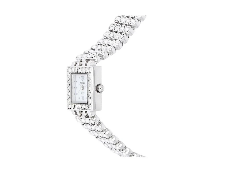 Peugeot Women's Silver Jeweled Watch with Four Strands of Genuine Swarovski Crystals