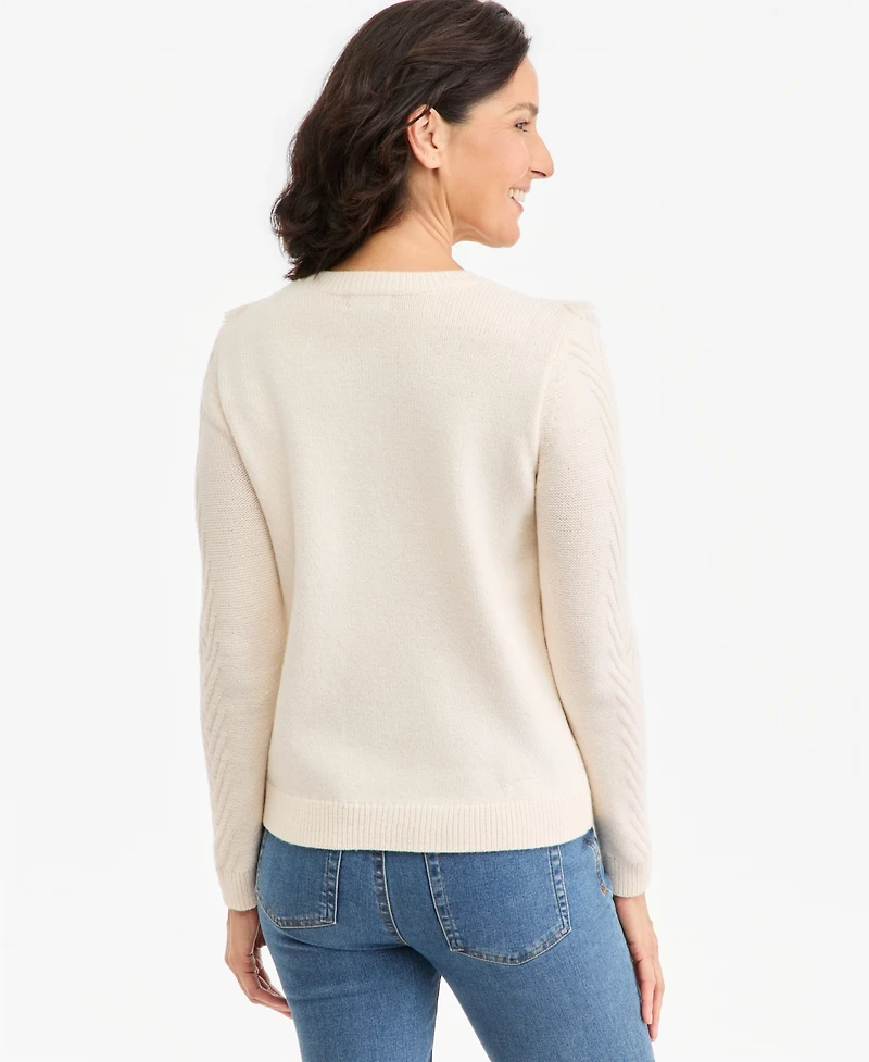 Style & Co Petite Palomino Cable-Knit Crewneck Sweater, Macy's Exclusive