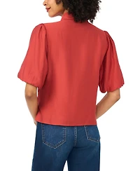 Vince Camuto Women's Collared Button-Front Bubble-Sleeve Blouse