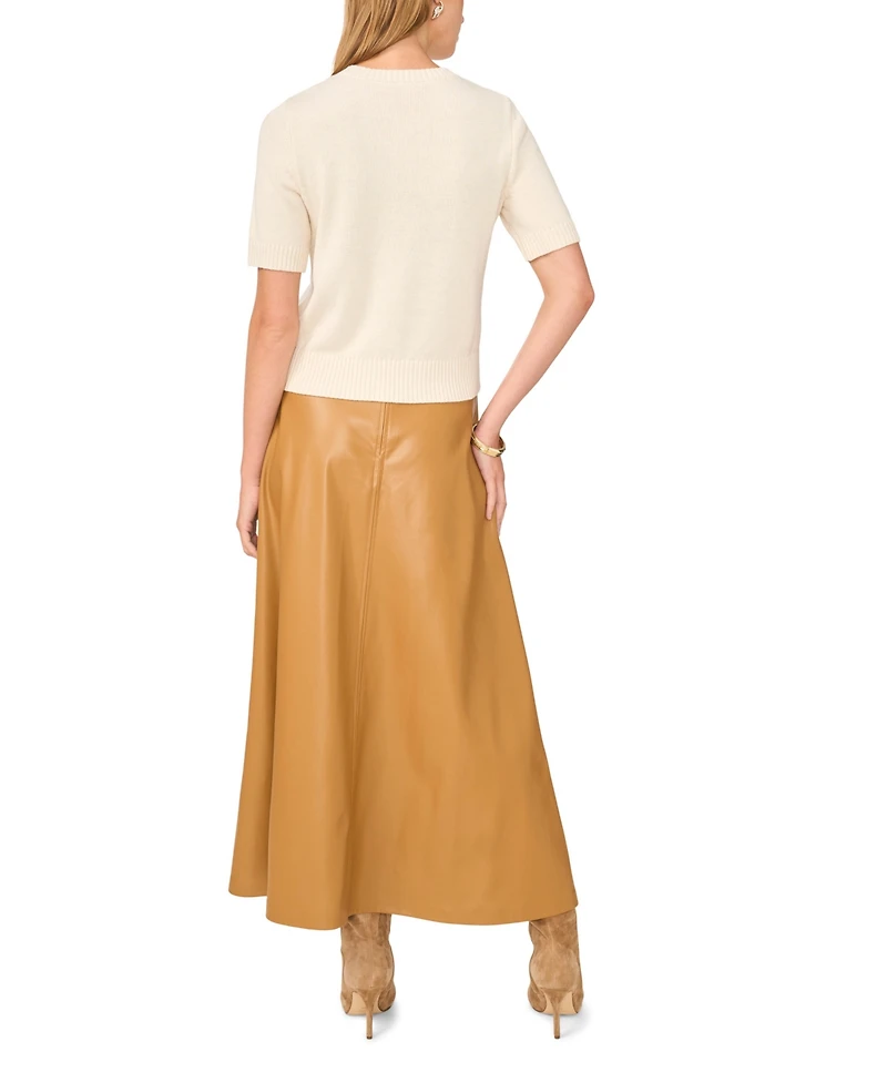 Vince Camuto Women's Crewneck Short-Sleeve Cardigan