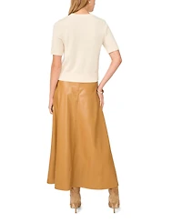 Vince Camuto Women's Crewneck Short-Sleeve Cardigan