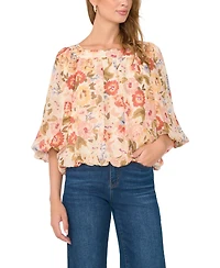Vince Camuto Women's Square Neck Bubble Blouse