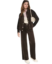 Dkny Jeans Petite High-Rise Wide-Leg Pants