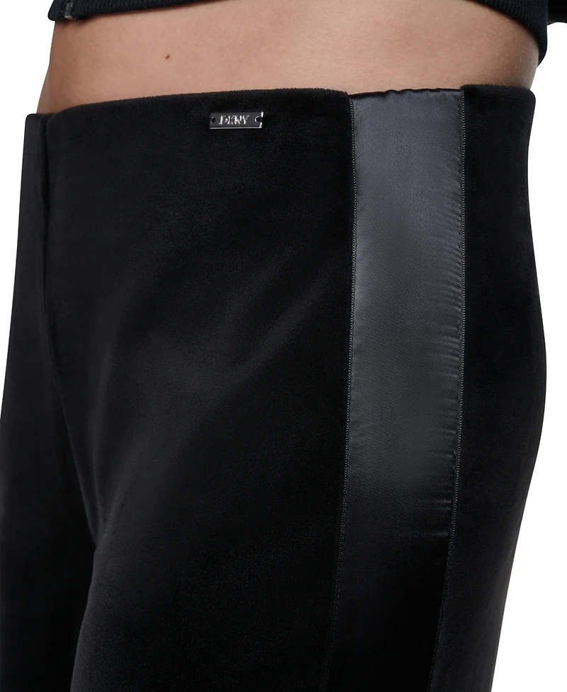 Dkny Jeans Petite Velour Wide-Leg Pull-On Pants