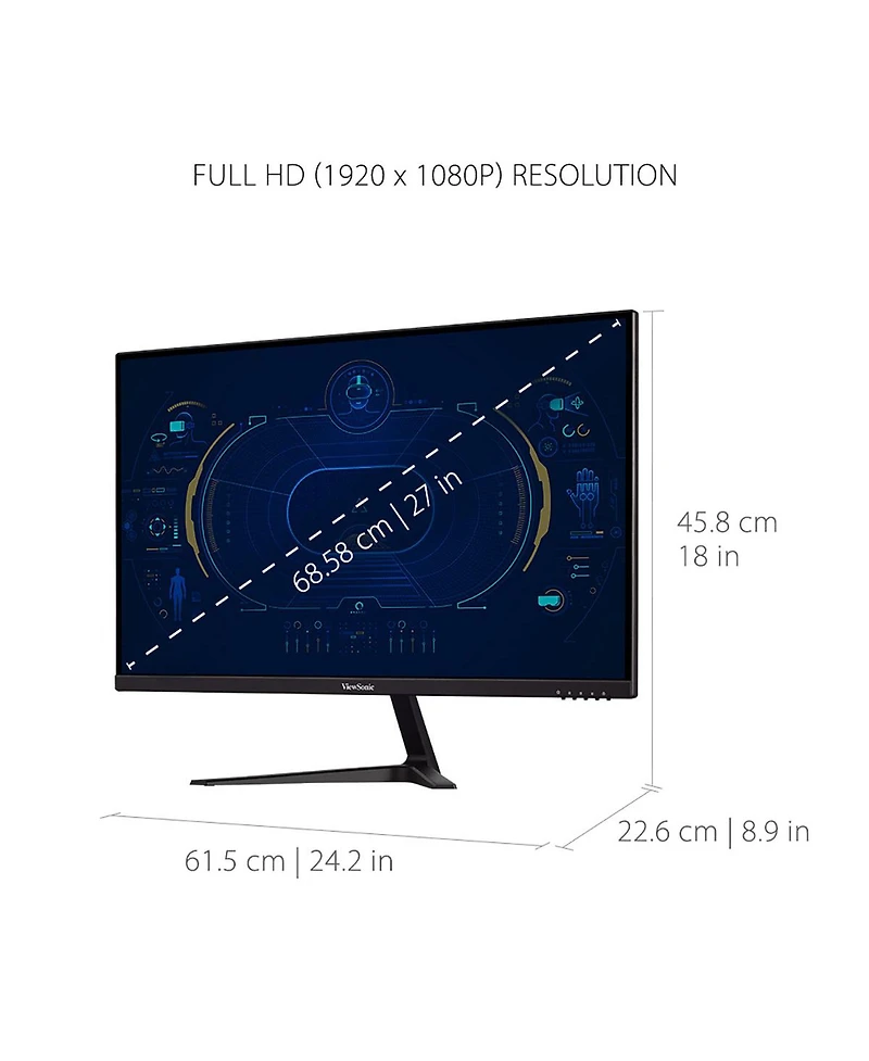 ViewSonic VX2718-p-mhd 27" Mva Full Hd 165Hz Adaptive-Sync 1ms Gaming Monitor