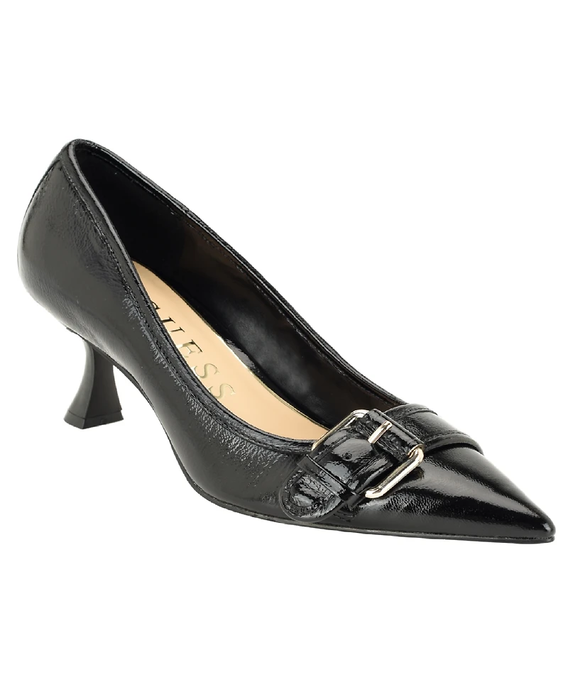 Guess Women's Andey Buckle Sculpted Kitten Heel Pumps