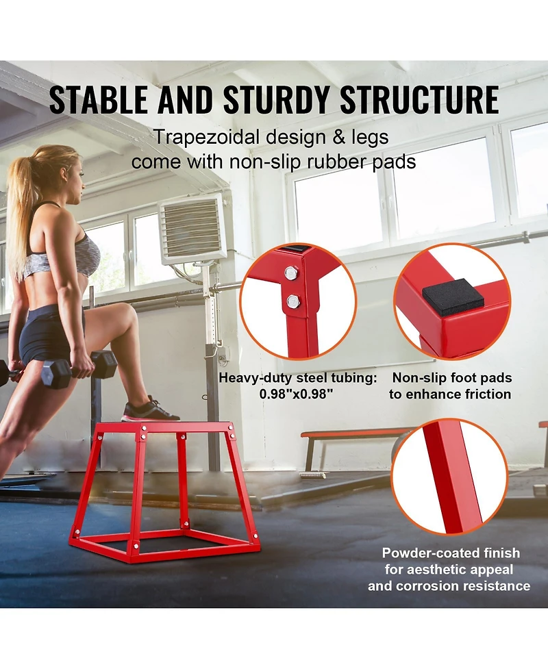 Vevor 18" Plyometric Jump Box Fitness Exercise Plyo Box Step Cross Antislip