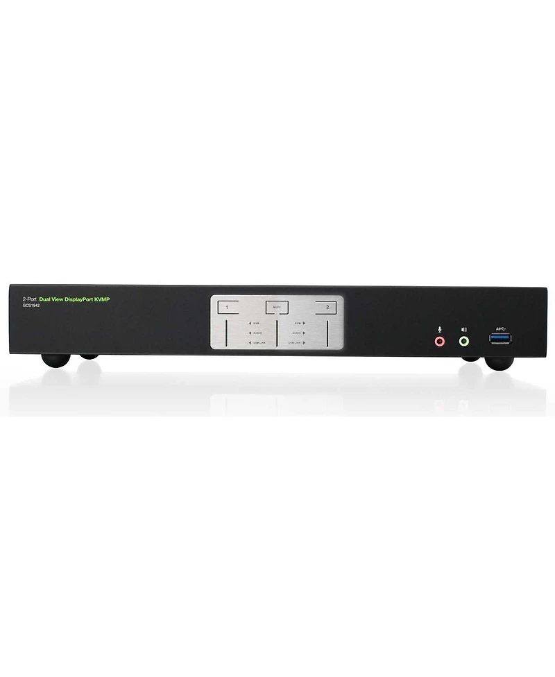 Iogear 2-Port 4K Dual-Link DisplayPort Kvmp Switch with Usb 3.0 Hub and Audio (Taa)