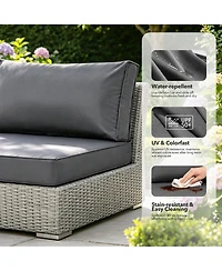 gaomon Patio Furniture Cushions Set 14-Piece,Replacement Outdoor Cushions for 6-Seat Patio Sectional,Deep Seat Cushion for Outdoor Sofa