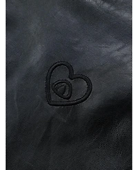 Aelfric Eden Women's Zip Up Ruched Leather Jacket