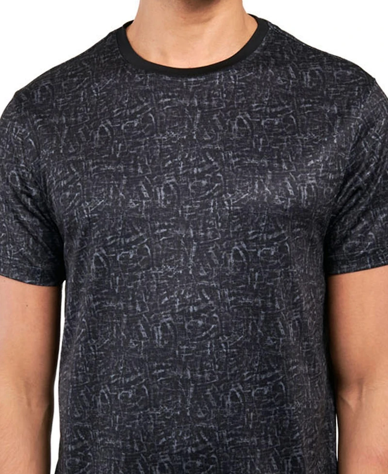 Society of Threads Men's Regular Fit Textured Print Performance T-Shirt