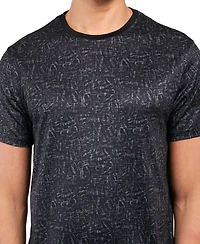 Society of Threads Men's Regular Fit Textured Print Performance T-Shirt