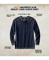 Legendary Whitetails Mens Maverick Slub Henley Long Sleeve Shirt