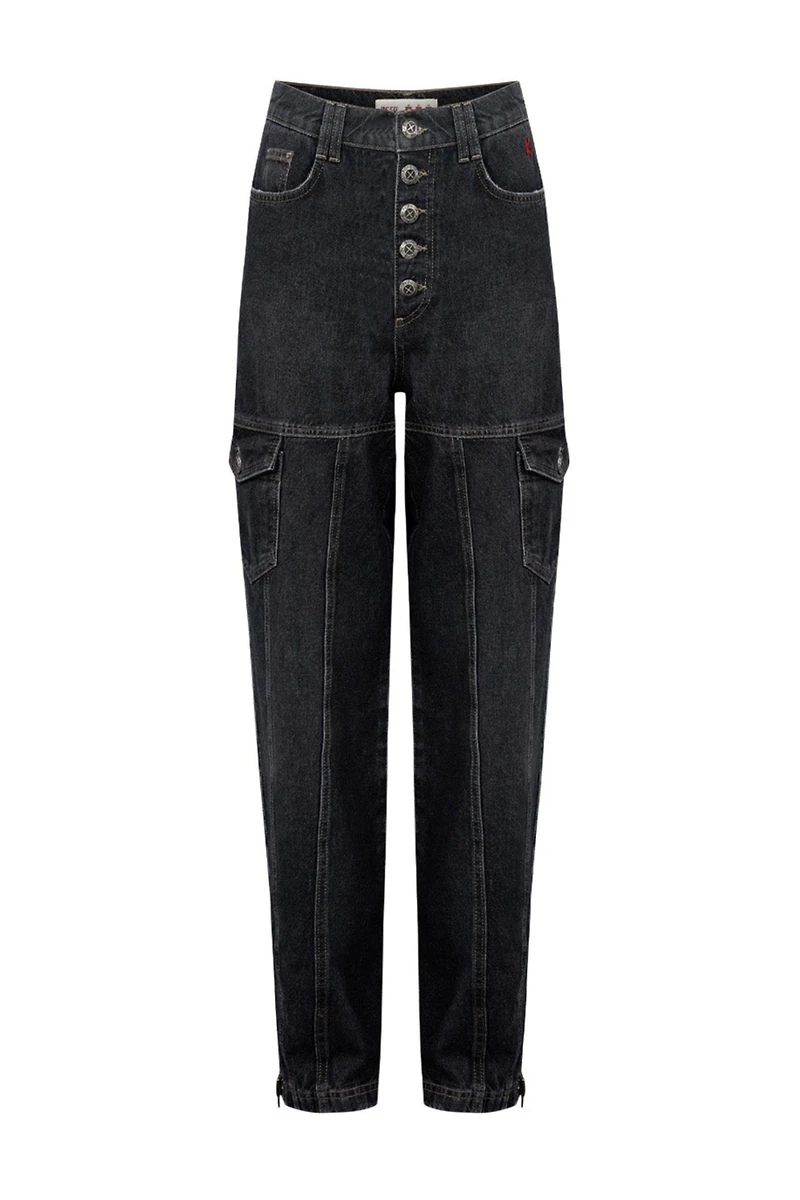 Pcfg Men's Women's Your Itch Zip-Detail Cotton Denim Pants