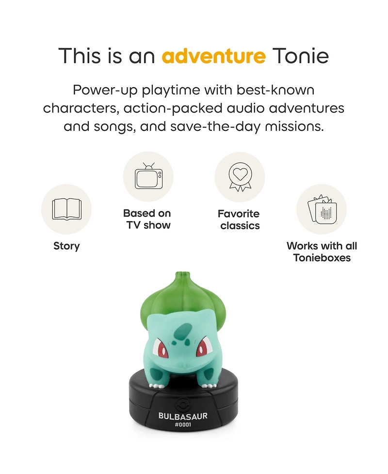 Tonies Pokemon Bulbasaur Problem-Solving & Bravery Tonie, Ages 5+