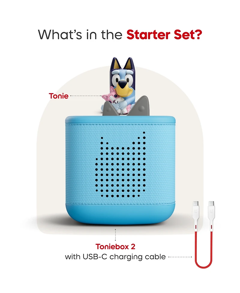 Tonies Bluey Toniebox 2 Screen-Free Interactive Starter Set, Ages 1+