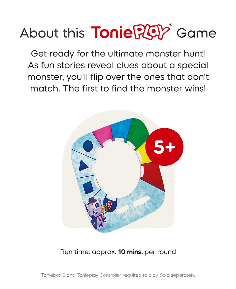 Tonies Guess Who Monster Mysteries Screen-Free Game Disc, Ages 5+