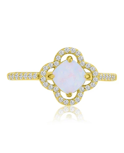 Macy's 14k Gold-Plated Opal Clover Fashion Ring