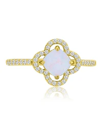 Macy's 14k Gold-Plated Opal Clover Fashion Ring
