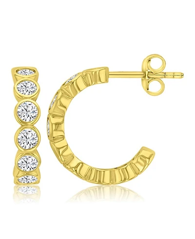 Macy's 14k Gold-Plated Casual J Shape Hoop Earrings