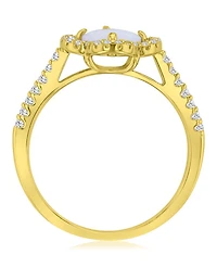 Macy's 14k Gold-Plated Opal Clover Fashion Ring