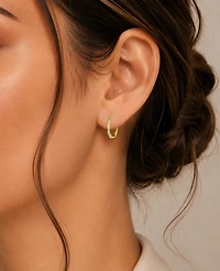 Macy's 14k Gold-Plated Thin Baguette Hoop Earrings