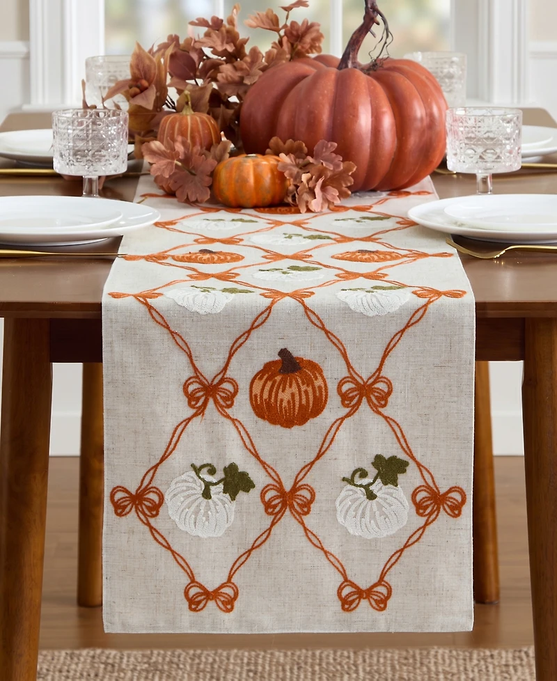 Elrene Harvest Ribbon Bows Table Runner, 14" x 70"