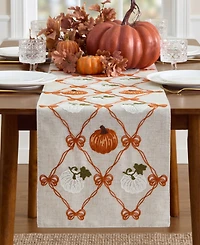 Elrene Harvest Ribbon Bows Table Runner, 14" x 70"