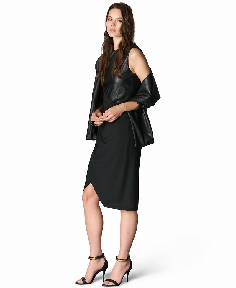 Donna Karan New York Women's Mixed-Media Belted Wrap Jacket
