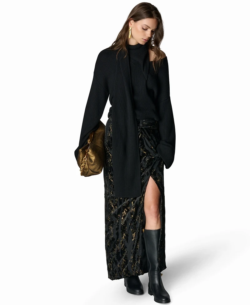 Donna Karan New York Women's Wide-Sleeve Scarf-Collar Sweater