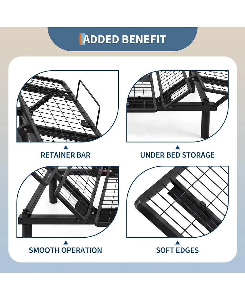 homfan Foldable Metal Platform Bed Frame