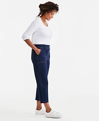 Style & Co Women's High-Rise Straight-Leg Pull-On Utility Jeans, Macy's Exclusive