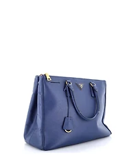 Pre-Owned Prada Large Double Zip Lux Tote Saffiano Leather