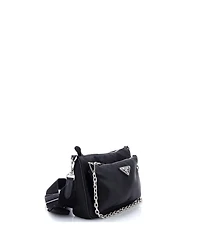 Pre-Owned Prada Small Double Pouch Convertible Crossbody Bag Tessuto
